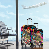 Skateboarding Monkey Luggage Cover Neon Graffiti Spray Paint Urban Streetwear Art