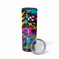 Skateboarding Monkey Skinny Tumbler Neon Graffiti Spray Paint Urban Streetwear Art