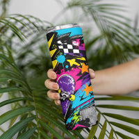 Skateboarding Monkey Skinny Tumbler Neon Graffiti Spray Paint Urban Streetwear Art