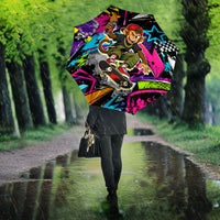 Skateboarding Monkey Umbrella Neon Graffiti Spray Paint Urban Streetwear Art