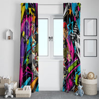 Skateboarding Monkey Window Curtain Neon Graffiti Spray Paint Urban Streetwear Art