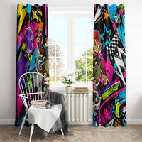 Skateboarding Monkey Window Curtain Neon Graffiti Spray Paint Urban Streetwear Art