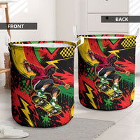 Skateboarder Spray Painter Laundry Basket Rasta Colors Graffiti Streetwear Pop Art Graphic
