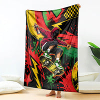 Skateboarder Spray Painter Blanket Rasta Colors Graffiti Streetwear Pop Art Graphic