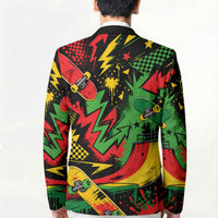 Skateboarder Spray Painter Blazer Rasta Colors Graffiti Streetwear Pop Art Graphic