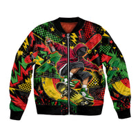 Skateboarder Spray Painter Bomber Jacket Rasta Colors Graffiti Streetwear Pop Art Graphic