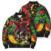 Skateboarder Spray Painter Bomber Puffer Jacket Rasta Colors Graffiti Streetwear Pop Art Graphic