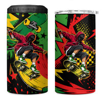 Skateboarder Spray Painter 4 in 1 Can Cooler Tumbler Rasta Colors Graffiti Streetwear Pop Art Graphic