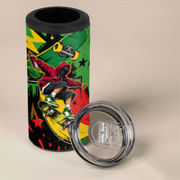Skateboarder Spray Painter 4 in 1 Can Cooler Tumbler Rasta Colors Graffiti Streetwear Pop Art Graphic