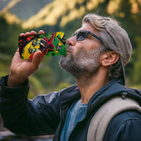 Skateboarder Spray Painter 4 in 1 Can Cooler Tumbler Rasta Colors Graffiti Streetwear Pop Art Graphic