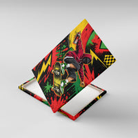 Skateboarder Spray Painter Canvas Wall Art Rasta Colors Graffiti Streetwear Pop Art Graphic