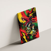 Skateboarder Spray Painter Canvas Wall Art Rasta Colors Graffiti Streetwear Pop Art Graphic