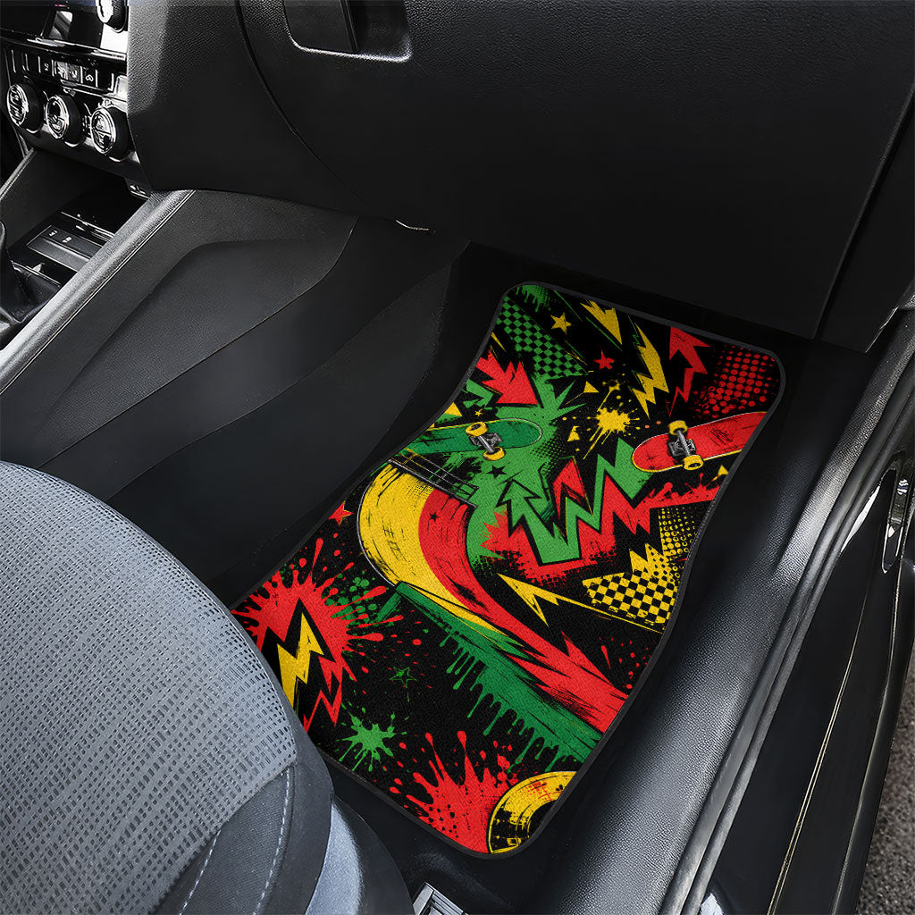 Skateboarder Spray Painter Car Mats Rasta Colors Graffiti Streetwear Pop Art Graphic