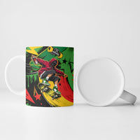 Skateboarder Spray Painter Ceramic Mug Rasta Colors Graffiti Streetwear Pop Art Graphic