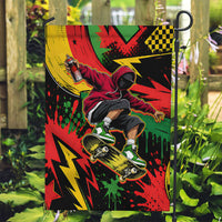 Skateboarder Spray Painter Garden Flag Rasta Colors Graffiti Streetwear Pop Art Graphic