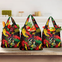 Skateboarder Spray Painter Grocery Bag Rasta Colors Graffiti Streetwear Pop Art Graphic