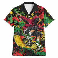 Skateboarder Spray Painter Hawaiian Shirt Rasta Colors Graffiti Streetwear Pop Art Graphic