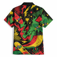 Skateboarder Spray Painter Hawaiian Shirt Rasta Colors Graffiti Streetwear Pop Art Graphic