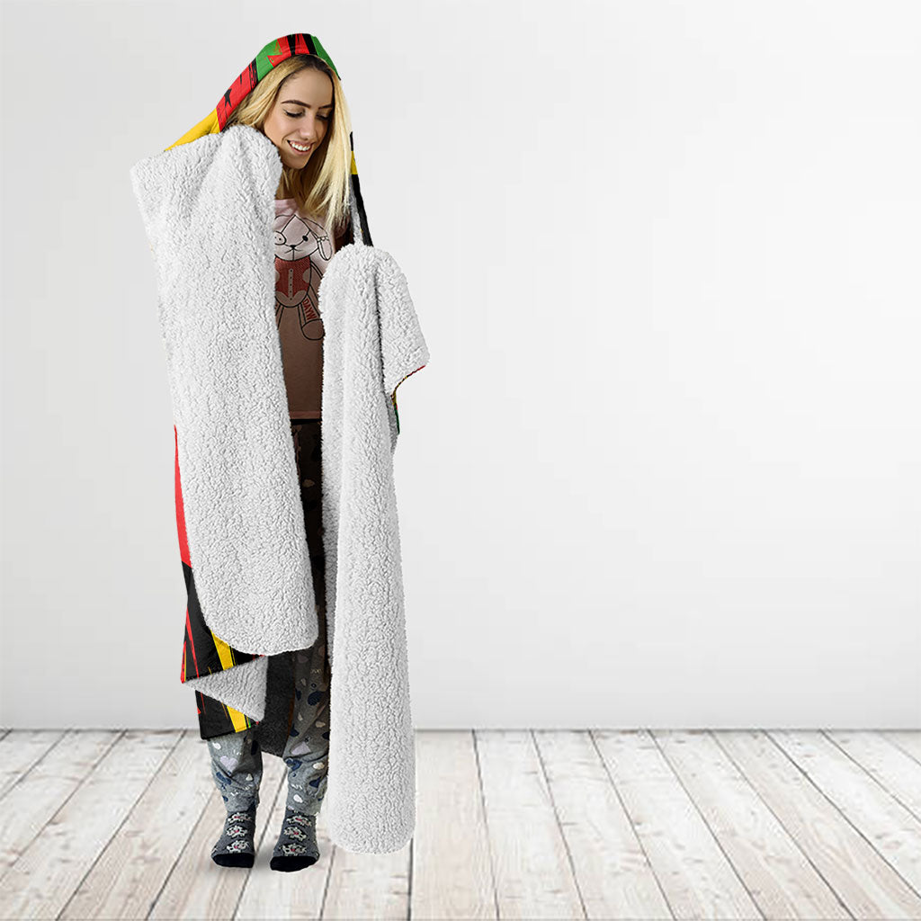 Skateboarder Spray Painter Hooded Blanket Rasta Colors Graffiti Streetwear Pop Art Graphic