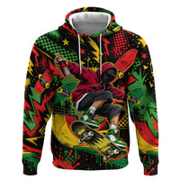 Skateboarder Spray Painter Hoodie Rasta Colors Graffiti Streetwear Pop Art Graphic