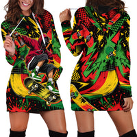 Skateboarder Spray Painter Hoodie Dress Rasta Colors Graffiti Streetwear Pop Art Graphic