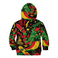 Skateboarder Spray Painter Kid Hoodie Rasta Colors Graffiti Streetwear Pop Art Graphic