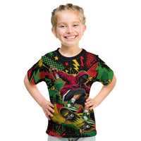 Skateboarder Spray Painter Kid T Shirt Rasta Colors Graffiti Streetwear Pop Art Graphic