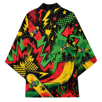 Skateboarder Spray Painter Kimono Rasta Colors Graffiti Streetwear Pop Art Graphic