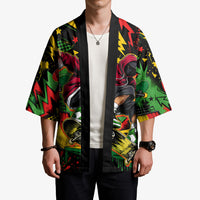 Skateboarder Spray Painter Kimono Rasta Colors Graffiti Streetwear Pop Art Graphic