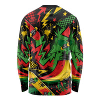 Skateboarder Spray Painter Long Sleeve Shirt Rasta Colors Graffiti Streetwear Pop Art Graphic