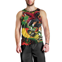 Skateboarder Spray Painter Men Tank Top Rasta Colors Graffiti Streetwear Pop Art Graphic