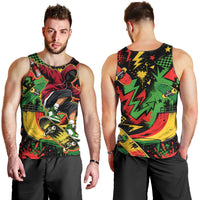 Skateboarder Spray Painter Men Tank Top Rasta Colors Graffiti Streetwear Pop Art Graphic