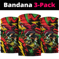 Skateboarder Spray Painter Neck Gaiter Rasta Colors Graffiti Streetwear Pop Art Graphic