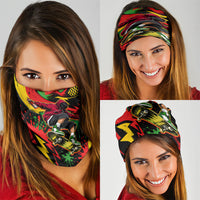 Skateboarder Spray Painter Neck Gaiter Rasta Colors Graffiti Streetwear Pop Art Graphic
