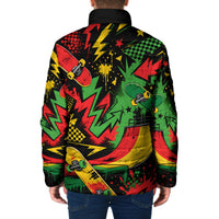 Skateboarder Spray Painter Padded Jacket Rasta Colors Graffiti Streetwear Pop Art Graphic
