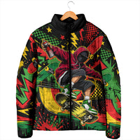 Skateboarder Spray Painter Padded Jacket Rasta Colors Graffiti Streetwear Pop Art Graphic