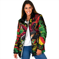 Skateboarder Spray Painter Padded Jacket Rasta Colors Graffiti Streetwear Pop Art Graphic