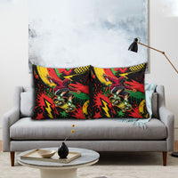 Skateboarder Spray Painter Pillow Cover Rasta Colors Graffiti Streetwear Pop Art Graphic