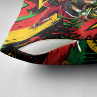 Skateboarder Spray Painter Pillow Cover Rasta Colors Graffiti Streetwear Pop Art Graphic