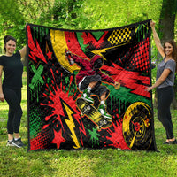 Skateboarder Spray Painter Quilt Rasta Colors Graffiti Streetwear Pop Art Graphic