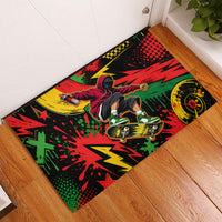 Skateboarder Spray Painter Rubber Doormat Rasta Colors Graffiti Streetwear Pop Art Graphic