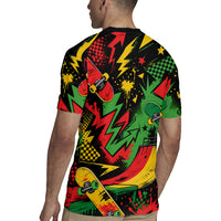 Skateboarder Spray Painter Rugby Jersey Rasta Colors Graffiti Streetwear Pop Art Graphic