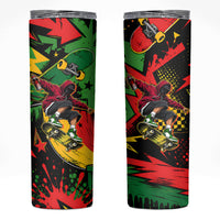 Skateboarder Spray Painter Skinny Tumbler Rasta Colors Graffiti Streetwear Pop Art Graphic