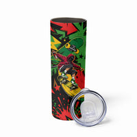 Skateboarder Spray Painter Skinny Tumbler Rasta Colors Graffiti Streetwear Pop Art Graphic