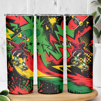 Skateboarder Spray Painter Skinny Tumbler Rasta Colors Graffiti Streetwear Pop Art Graphic