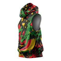 Skateboarder Spray Painter Sleeveless Hoodie Rasta Colors Graffiti Streetwear Pop Art Graphic