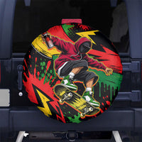 Skateboarder Spray Painter Spare Tire Cover Rasta Colors Graffiti Streetwear Pop Art Graphic