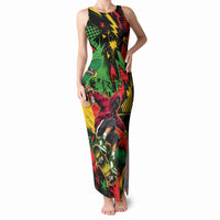 Skateboarder Spray Painter Tank Maxi Dress Rasta Colors Graffiti Streetwear Pop Art Graphic