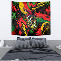 Skateboarder Spray Painter Tapestry Rasta Colors Graffiti Streetwear Pop Art Graphic