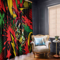 Skateboarder Spray Painter Window Curtain Rasta Colors Graffiti Streetwear Pop Art Graphic